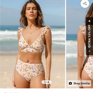 Ruffled bralette high waist bikini